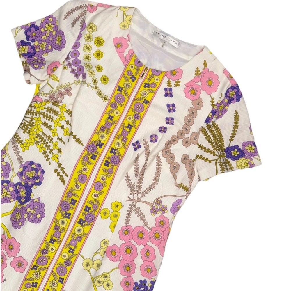 Trina Turk Arboretum floral-print mini shift dress Size 8 Excellent Condition - Picture 6 of 11
